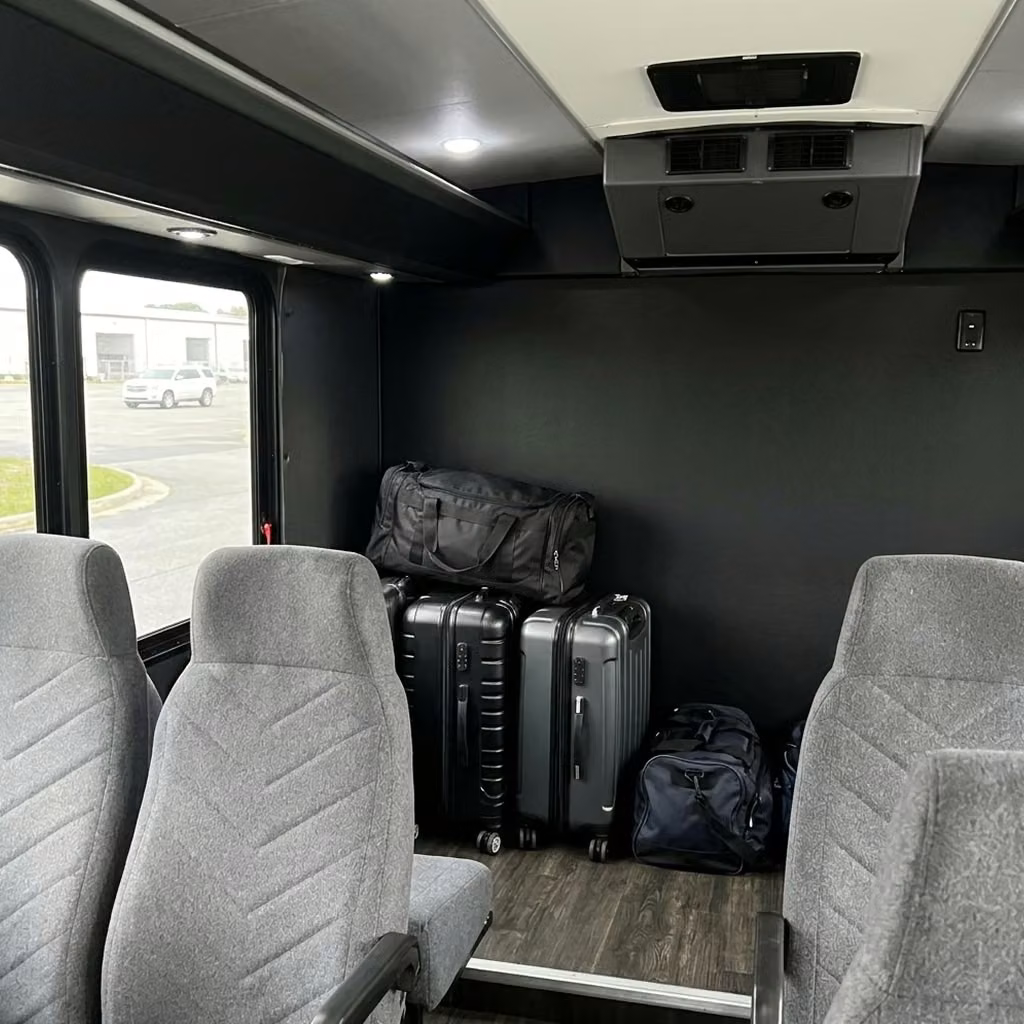 lawndale 15 passenger minibus luggage area