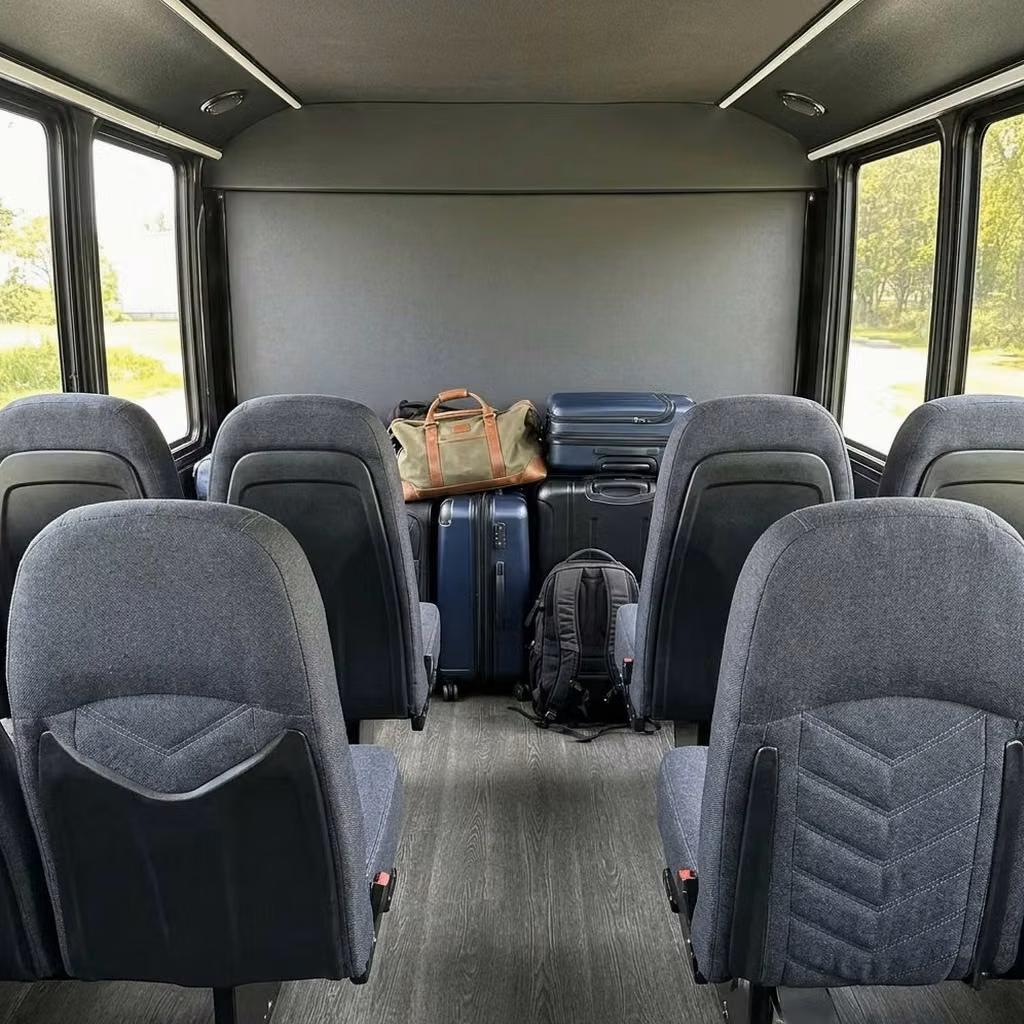 lawndale 25 passenger minibus luggage area