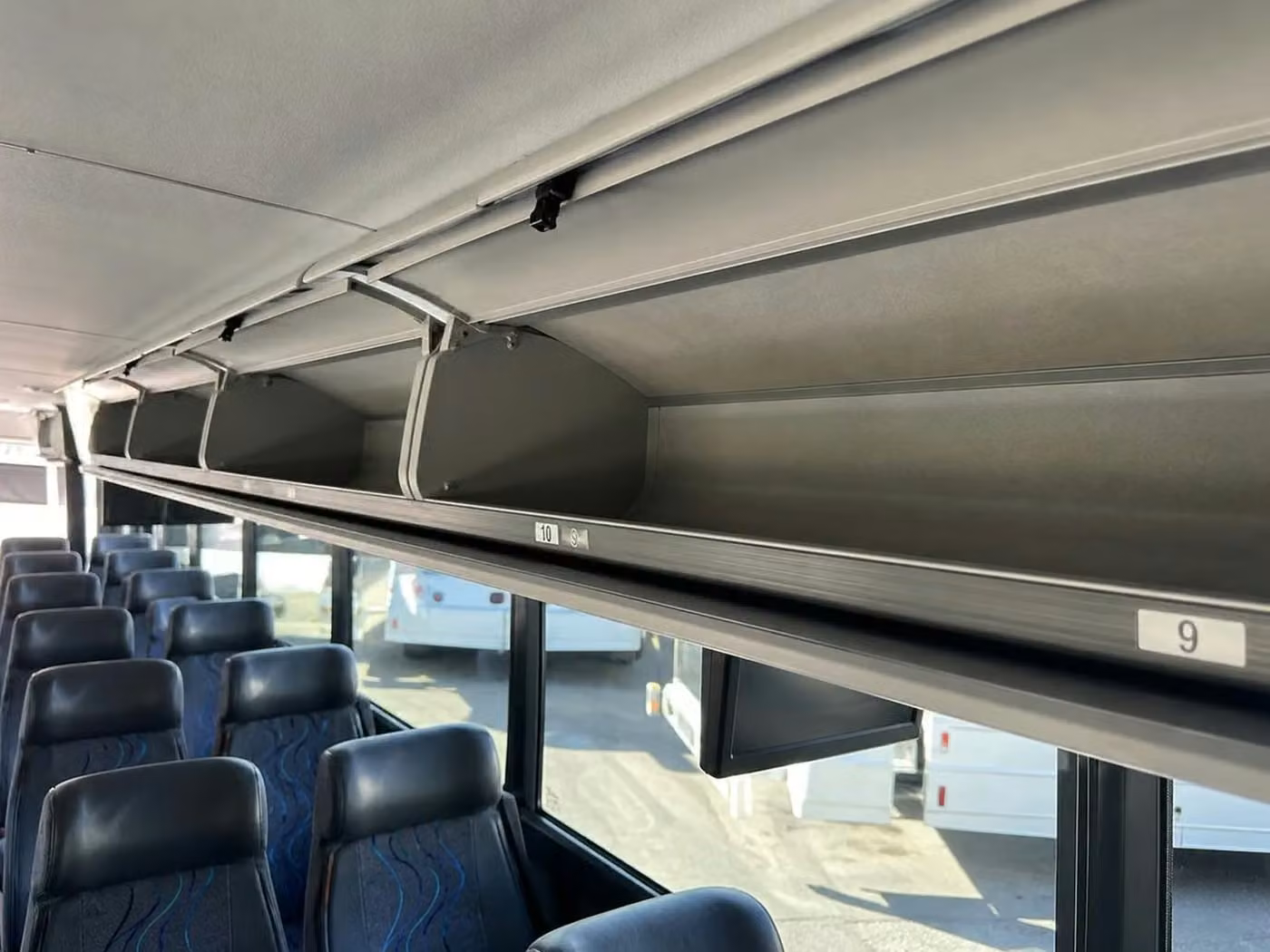 lawndale 25 passenger minibus overhead storage
