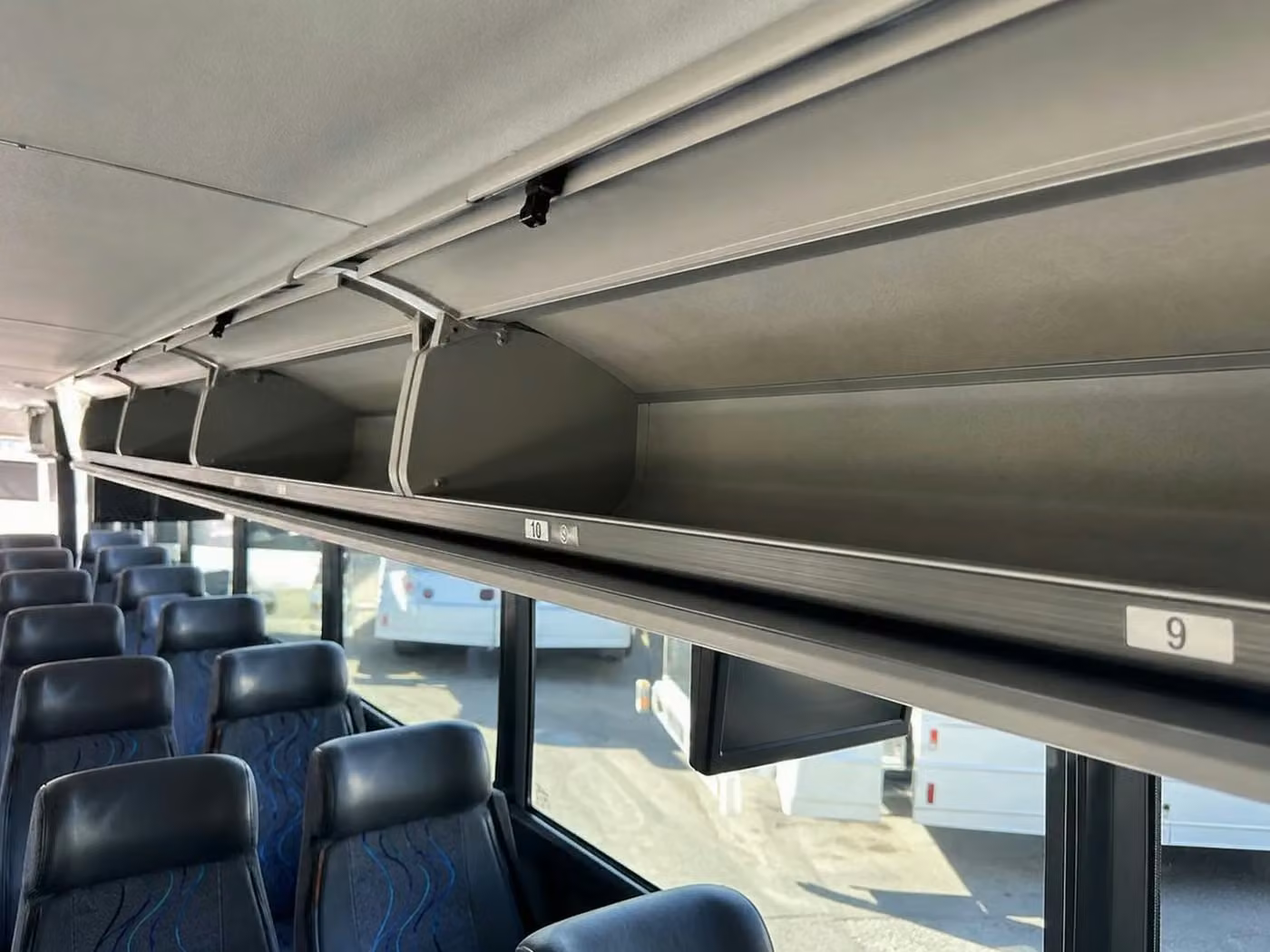 lawndale 28 passenger minibus overhead storage