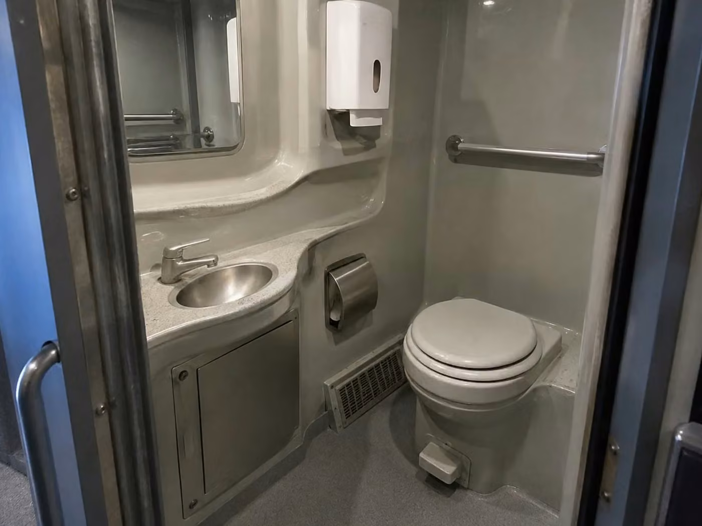 lawndale 56 passenger charter bus onboard restroom