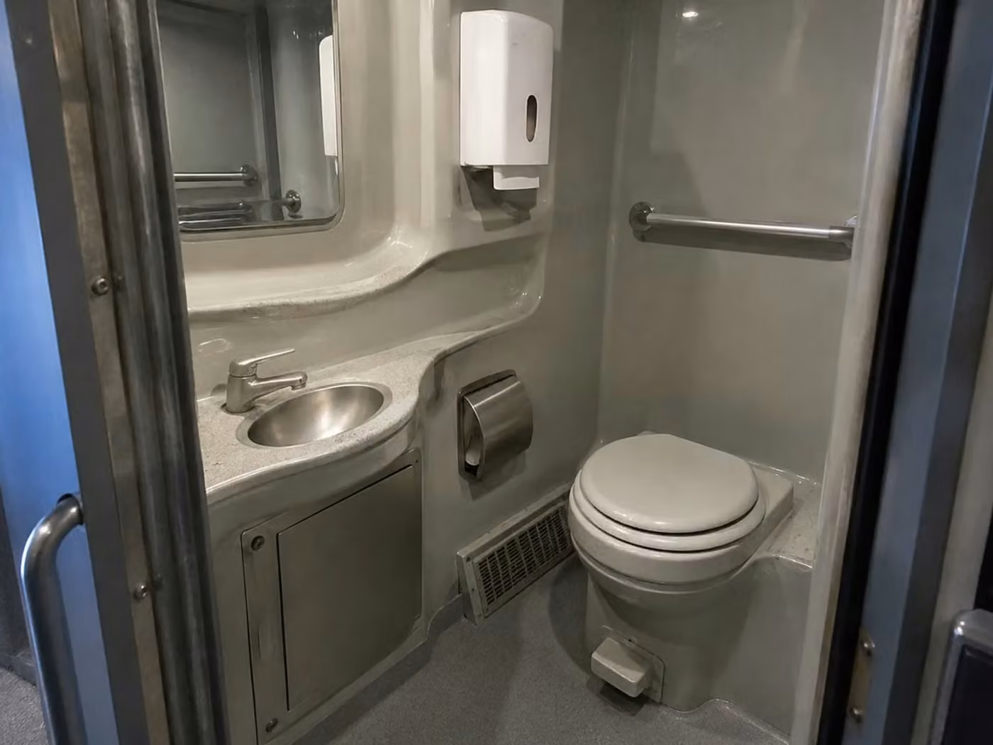 lawndale charter bus onboard restroom