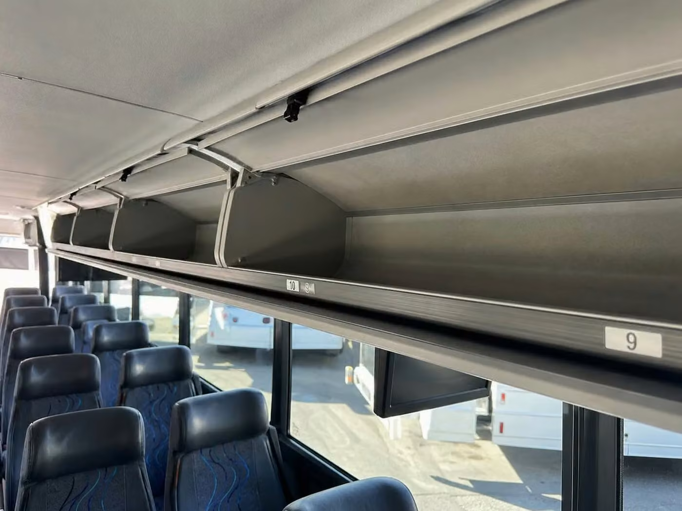 lawndale charter bus overhead storage