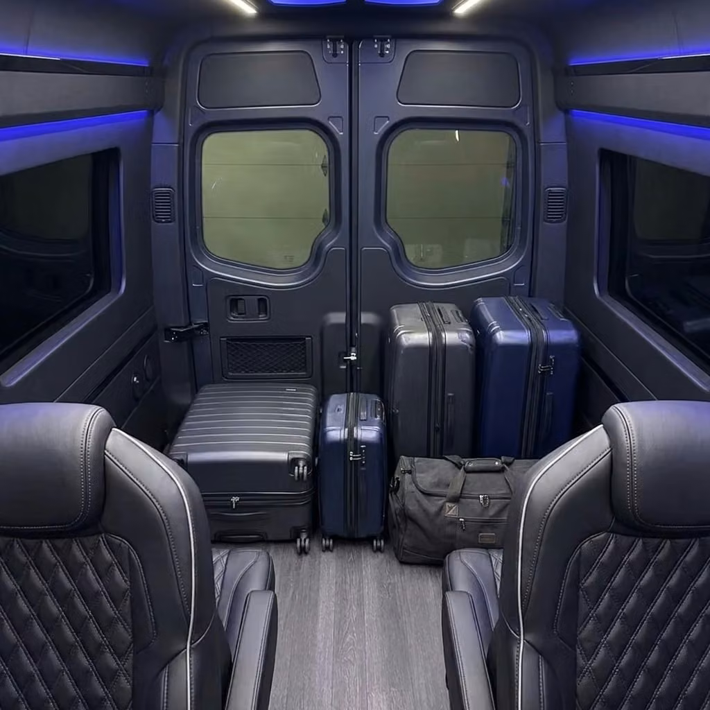 lawndale sprinter van rental with driver luggage area